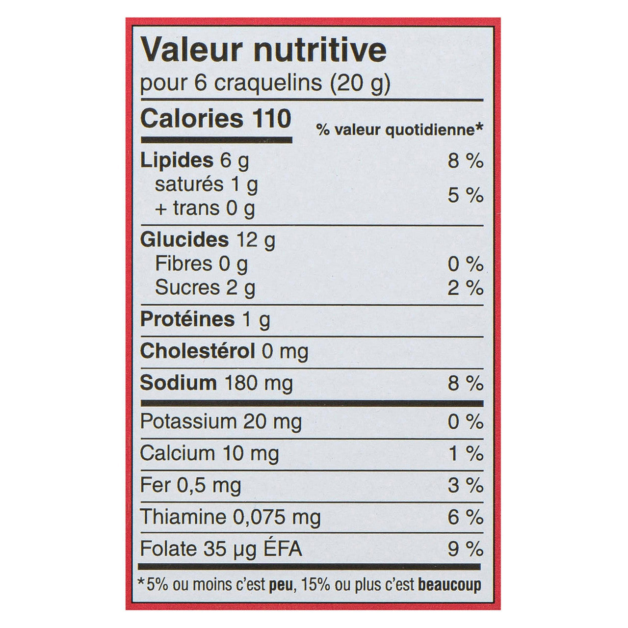 Kellogg's Town House Original Crackers, 391g/13.7 oz. Box Nutrition Facts In French